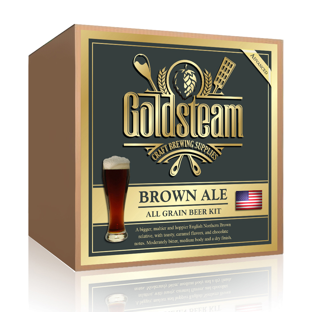 American Brown Ale All Grain Beer Kit Recipe 5 Gallons Goldsteam