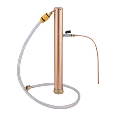 AlcoEngine Copper Reflux Condenser with Garden Hose Quick Connect Kit