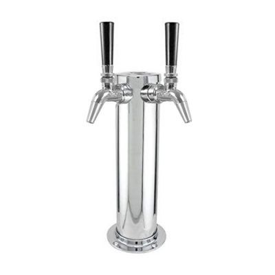 Stainless Steel Beer Tower with Dual Intertap Faucets