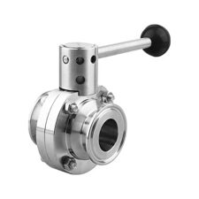 Stainless Steel 1.5" Tri-Clamp Pull Trigger Butterfly Valve x 1.25" Hole