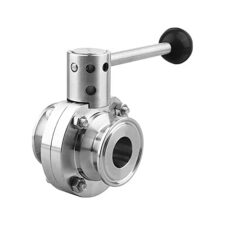 Stainless Steel 1.5" Tri-Clamp Pull Trigger Butterfly Valve x 1" Hole