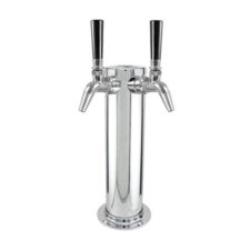 Stainless Steel Beer Tower with Dual Nukatap Faucets