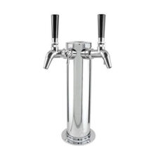 Stainless Steel Beer Tower with Dual Nukatap Flow Control Faucets