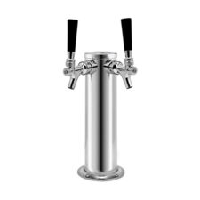 Stainess Steel Beer Tower with Dual Taprite Self Closing Faucets