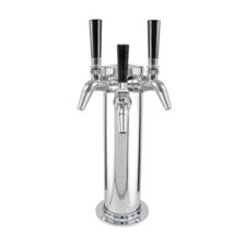 Stainless Steel Beer Tower with Triple Nukatap Faucets