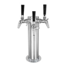 Stainless Steel Beer Tower with Triple Nukatap Flow Control Faucets