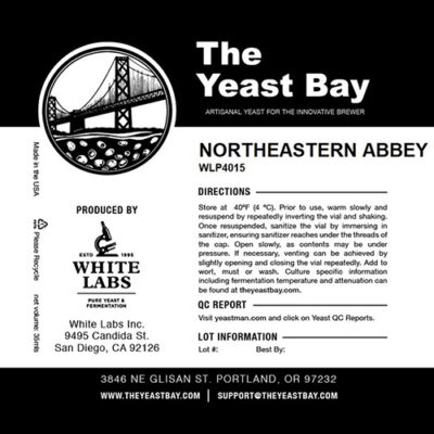 WLP4015 Northeastern Abbey Ale Yeast
