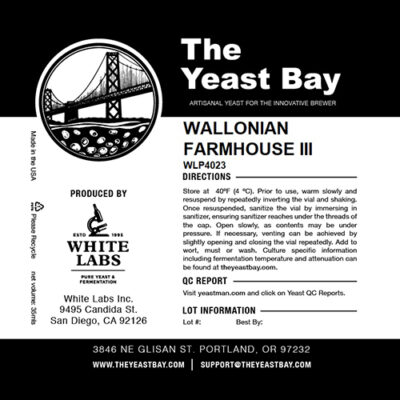 The Yeast Bay WLP4023 Wallonian Farmhouse III Ale Liquid Yeast