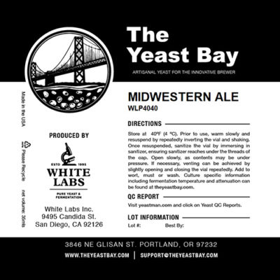 The Yeast Bay WLP4040 Midwestern Ale Liquid Yeast