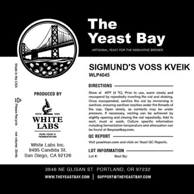 The Yeast Bay WLP4045 Sigmund's Voss Kveik Liquid Yeast