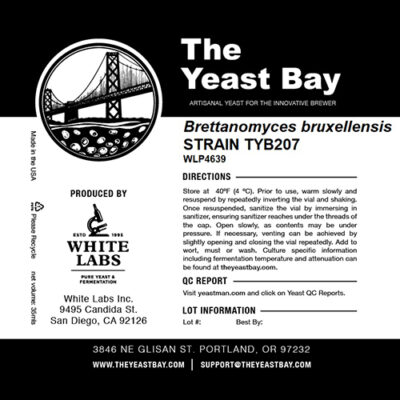The Yeast Bay WLP4639 Brettanomyces bruxellensis TYB207